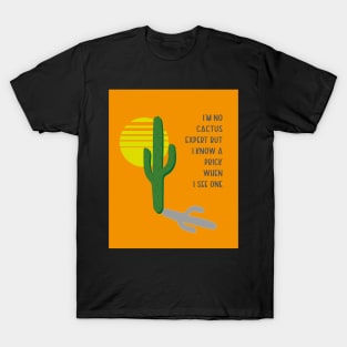 Color blocking desert landscape abstract vibrant art prick joke cactus expert T-Shirt